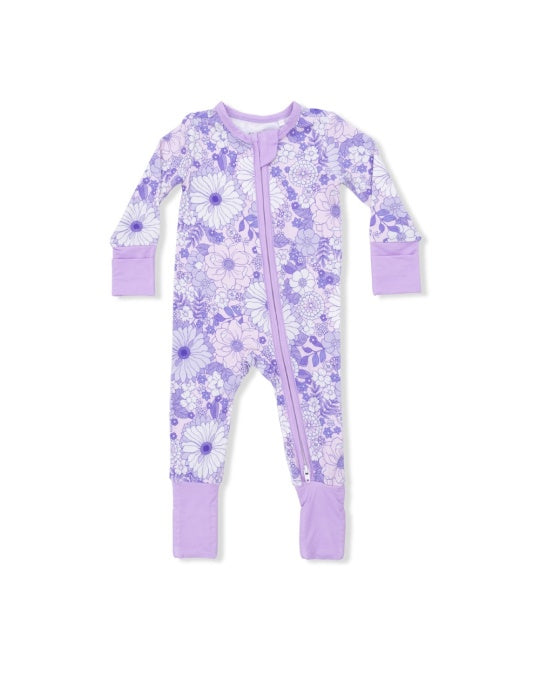 Angel Dear Lacy Lavender Floral Convertible Romper