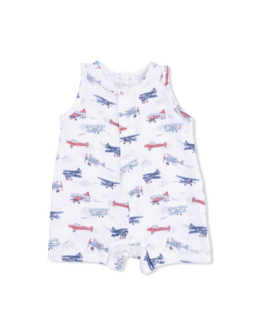 Angel Dear Vintage Planes Sleeveless Shortie Romper 5303