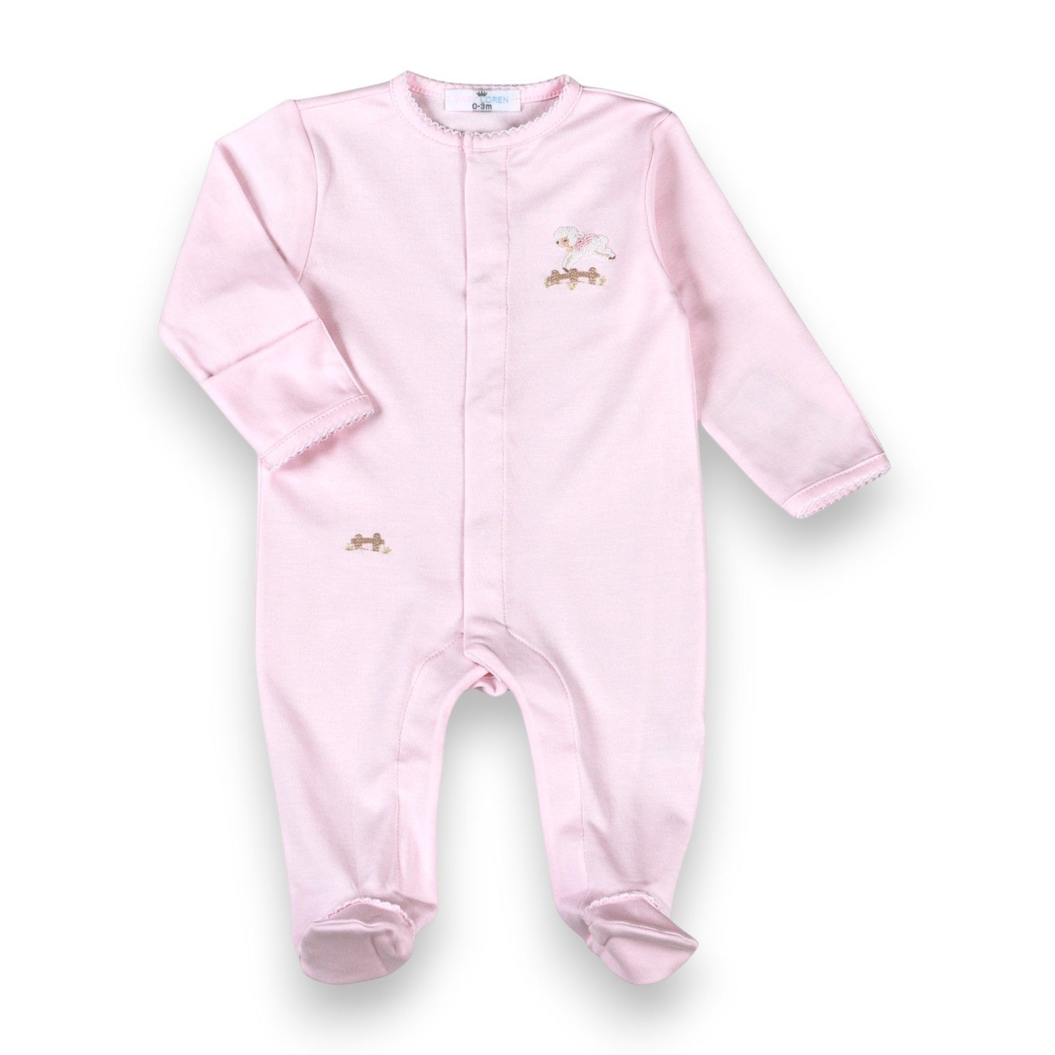 Baby Loren Pink Baby Lamb Pima Footie BLB-714