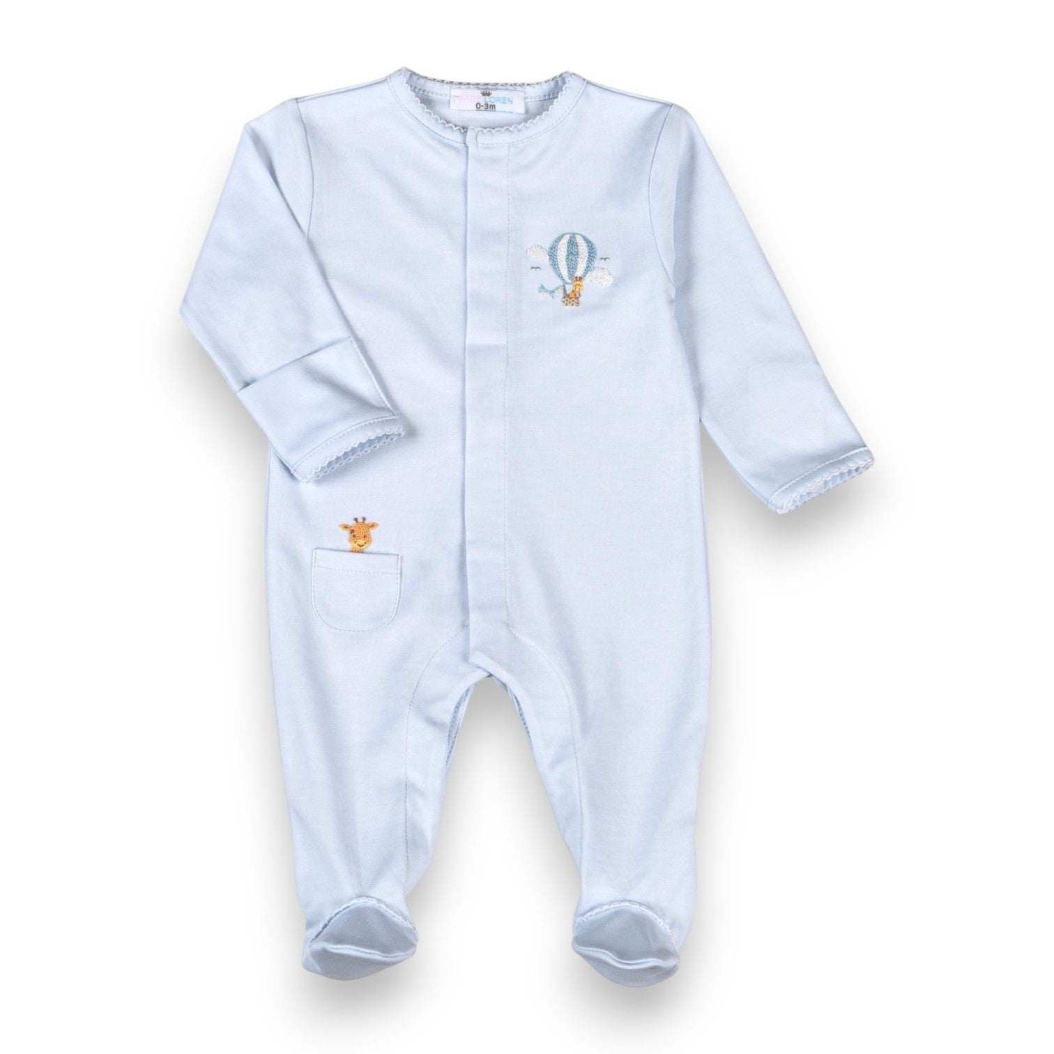 Baby Loren Blue Balloon Ride Pima Footie BRD-814
