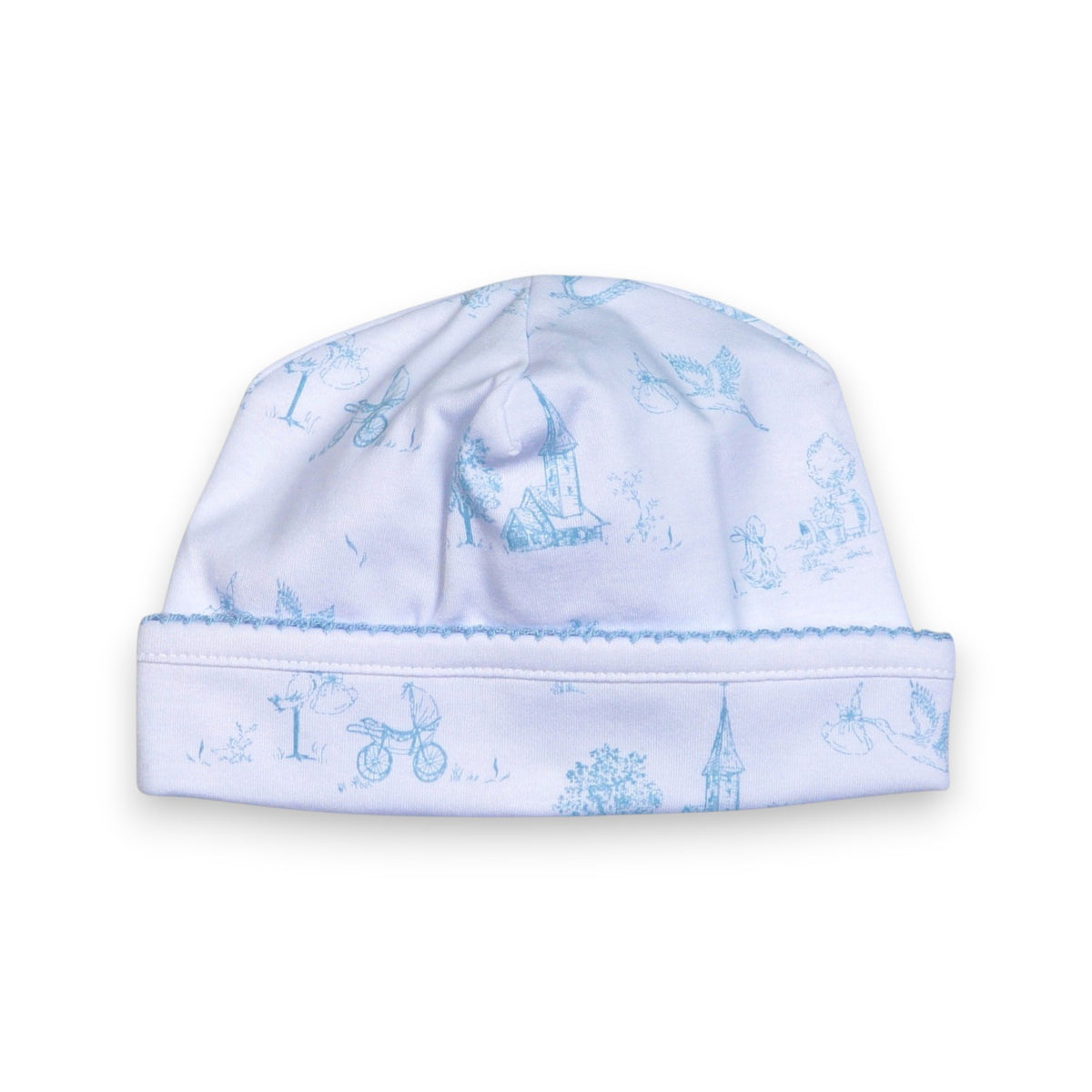 Baby Loren Blue Baby Toile Pima Beanie BTI-015 5309