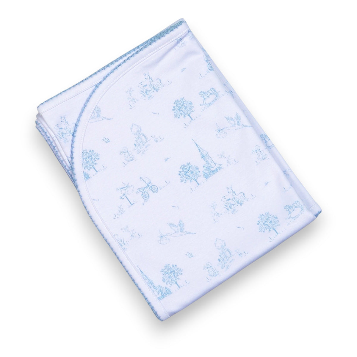 Baby Loren Baby Toile Pima Receiving Blanket