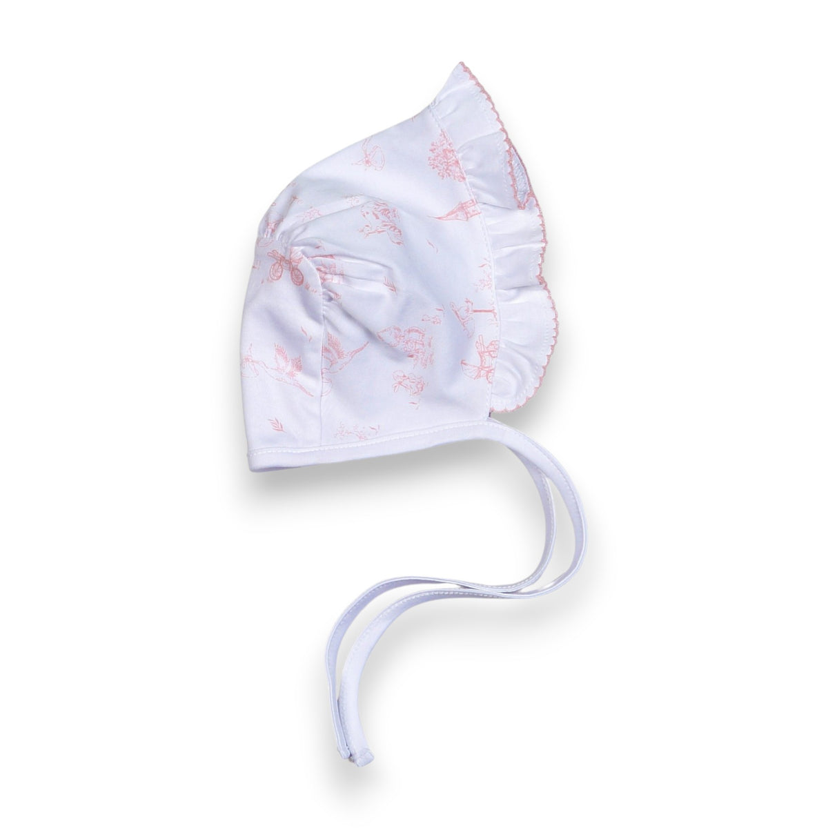 Baby Loren Pink Baby Toile Pima Bonnet BTI-315 5309