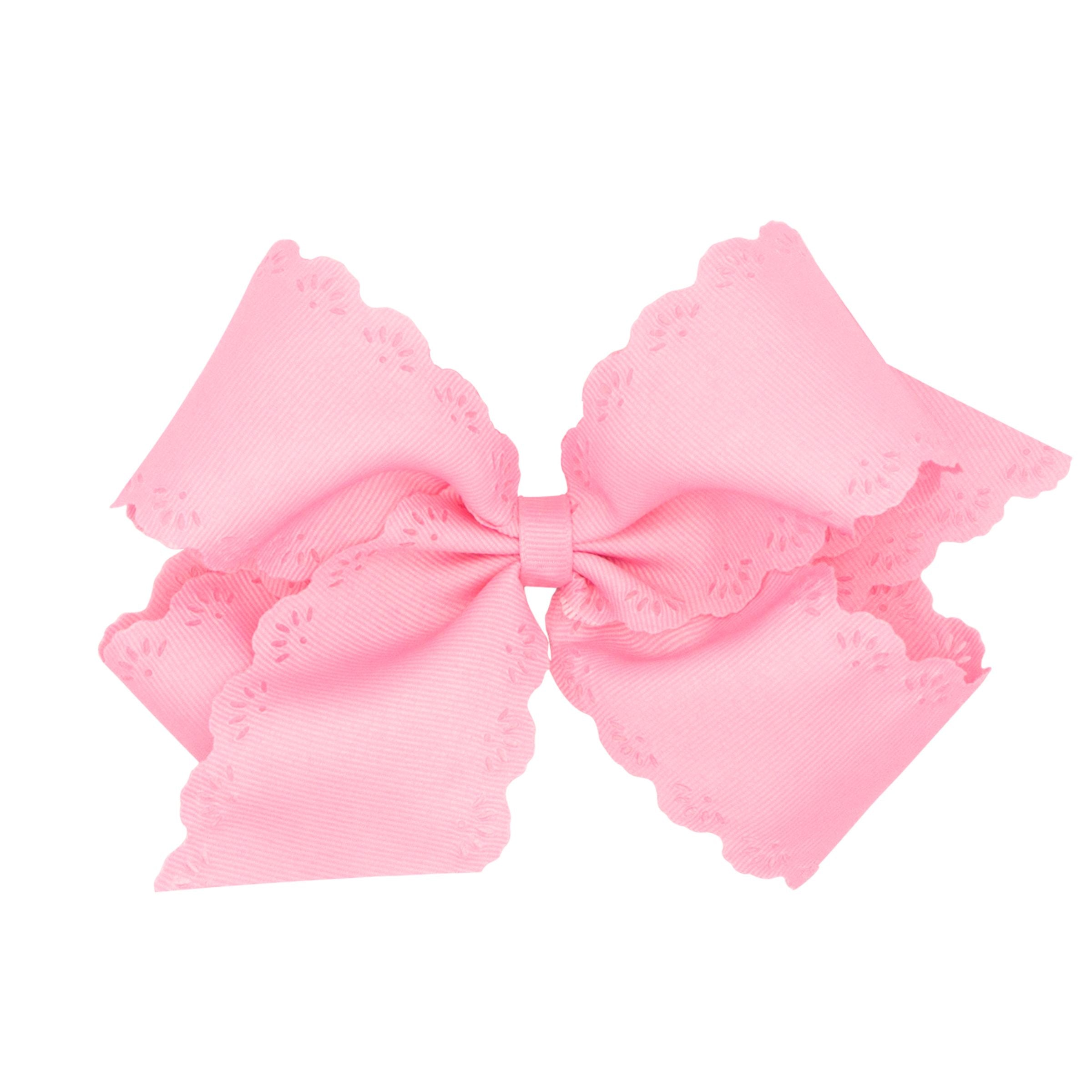 Wee Ones Grosgrain Bow w/ Eyelet Flower Embossed Edges