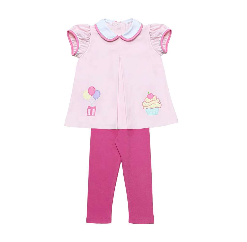 Zuccini Birthday Elizabeth's Legging Set Pink Knit 5106