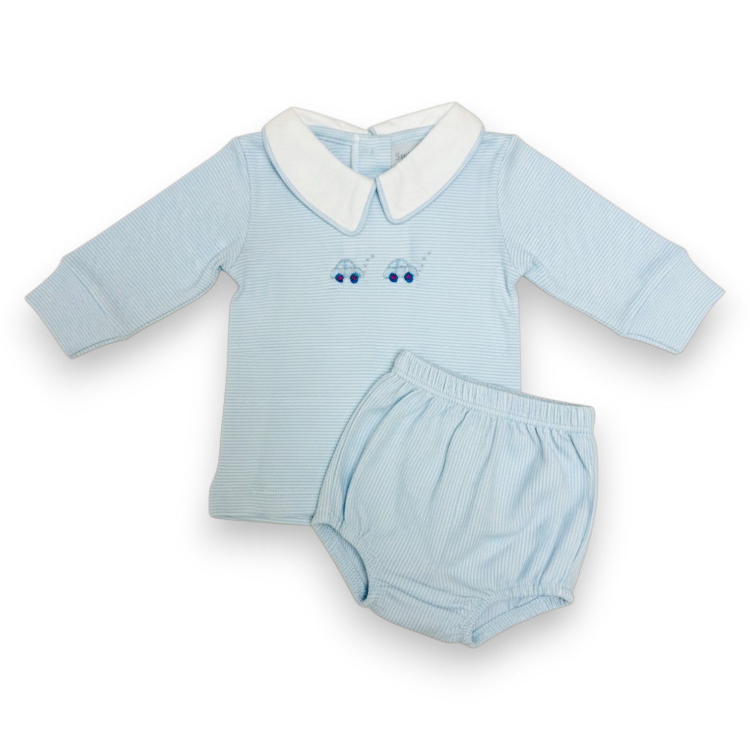 Squiggles Bitty Cars Diaper Set W/Pointed Collar Shirt & Bloomer/53MS