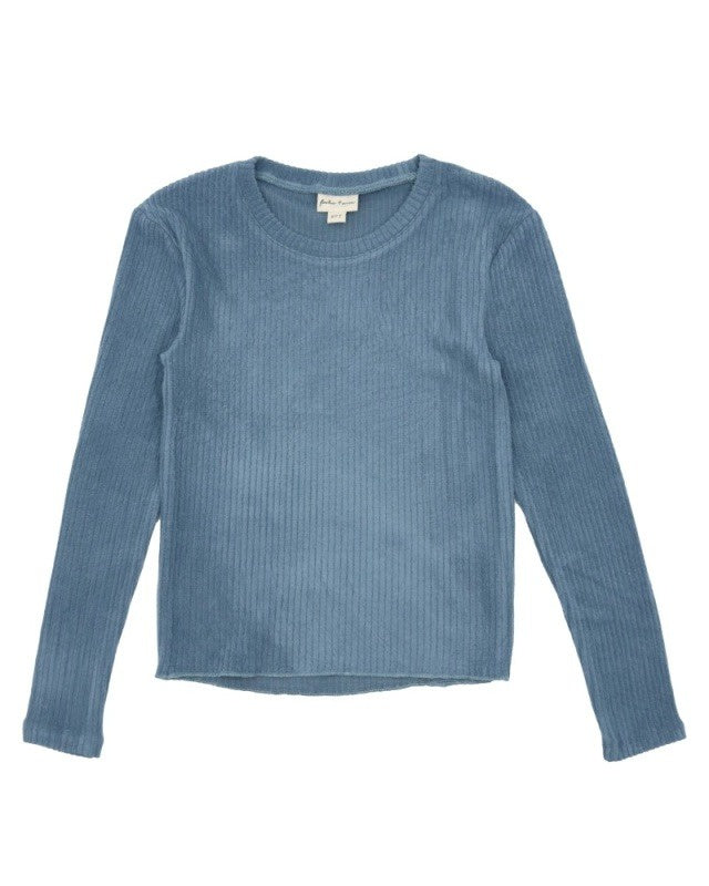 Feather 4 Arrow Blake LS Rib Top Dusty Blue 45G604BLAD 5208