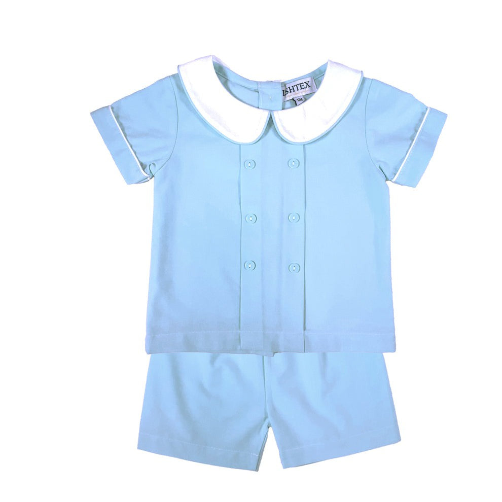 Ishtex Blue Poplin Boy's Short Set 6S038 5302