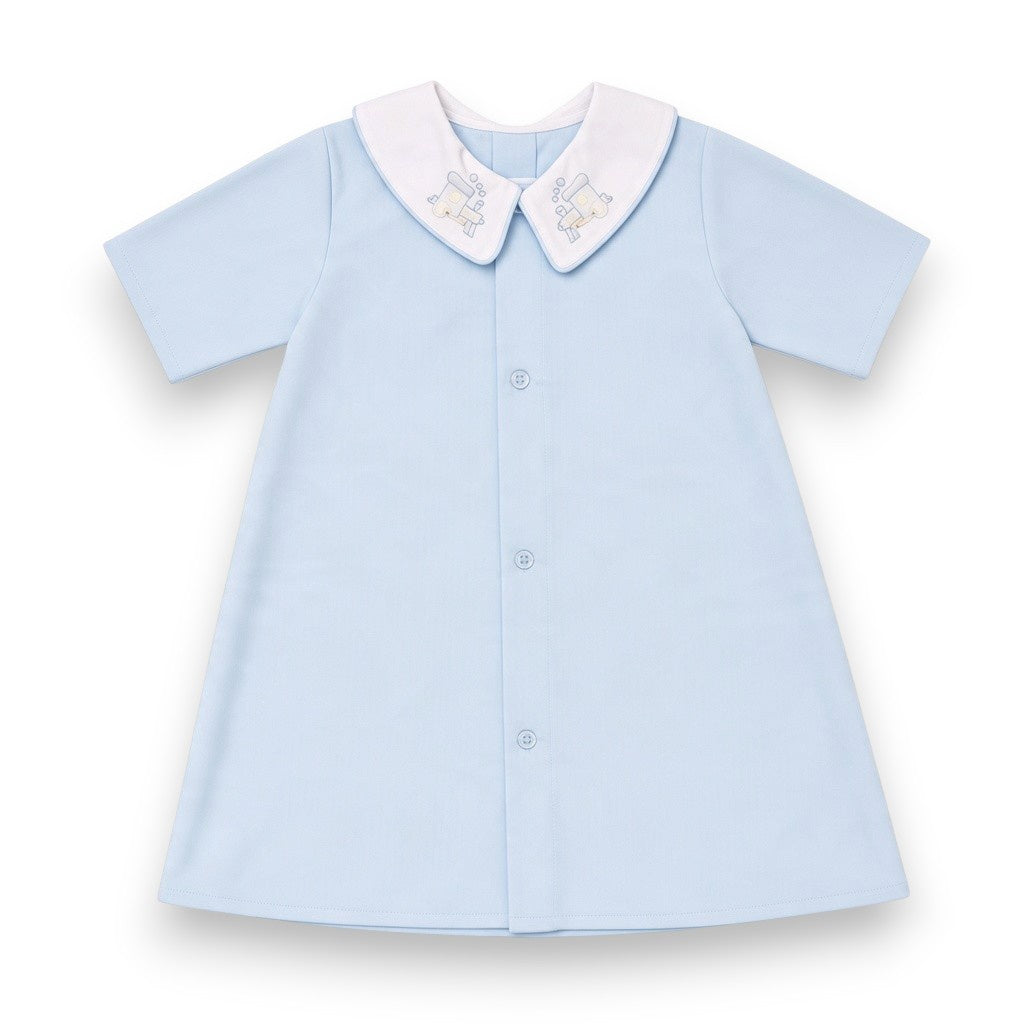 Auraluz L/S Day Gown Blue Train 387B