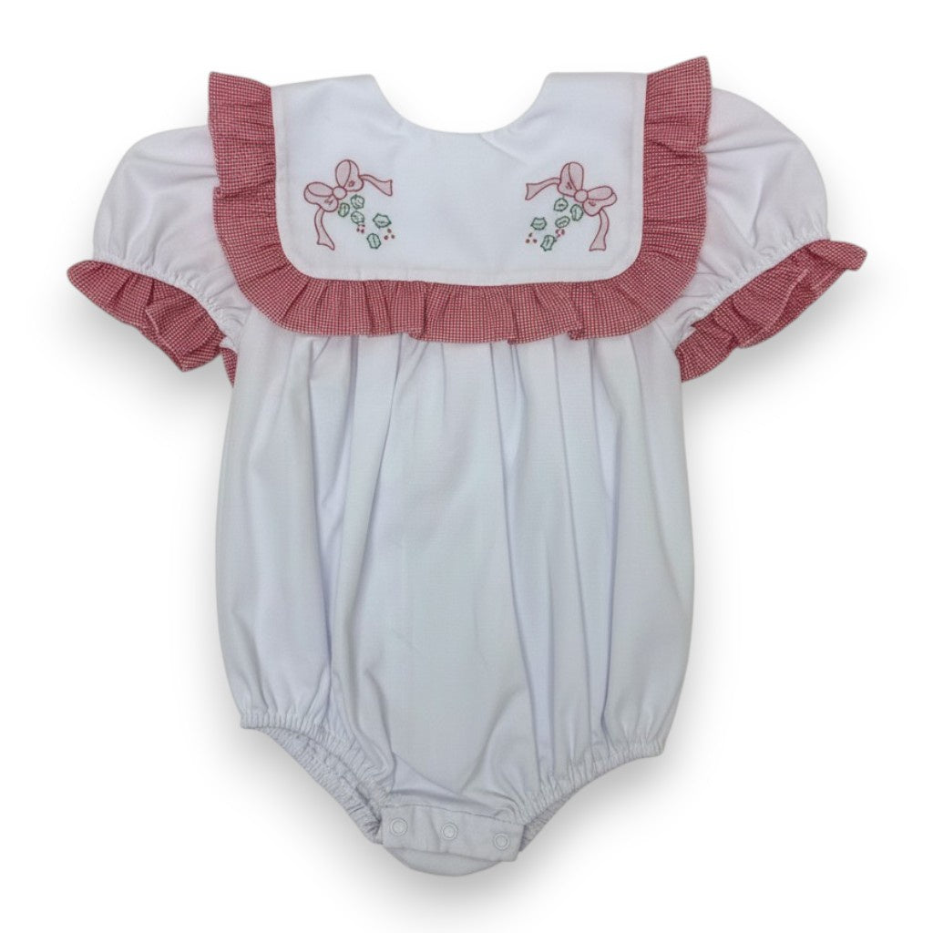 Auraluz Girl Bubble Red Check XMas Bow 7359 5309