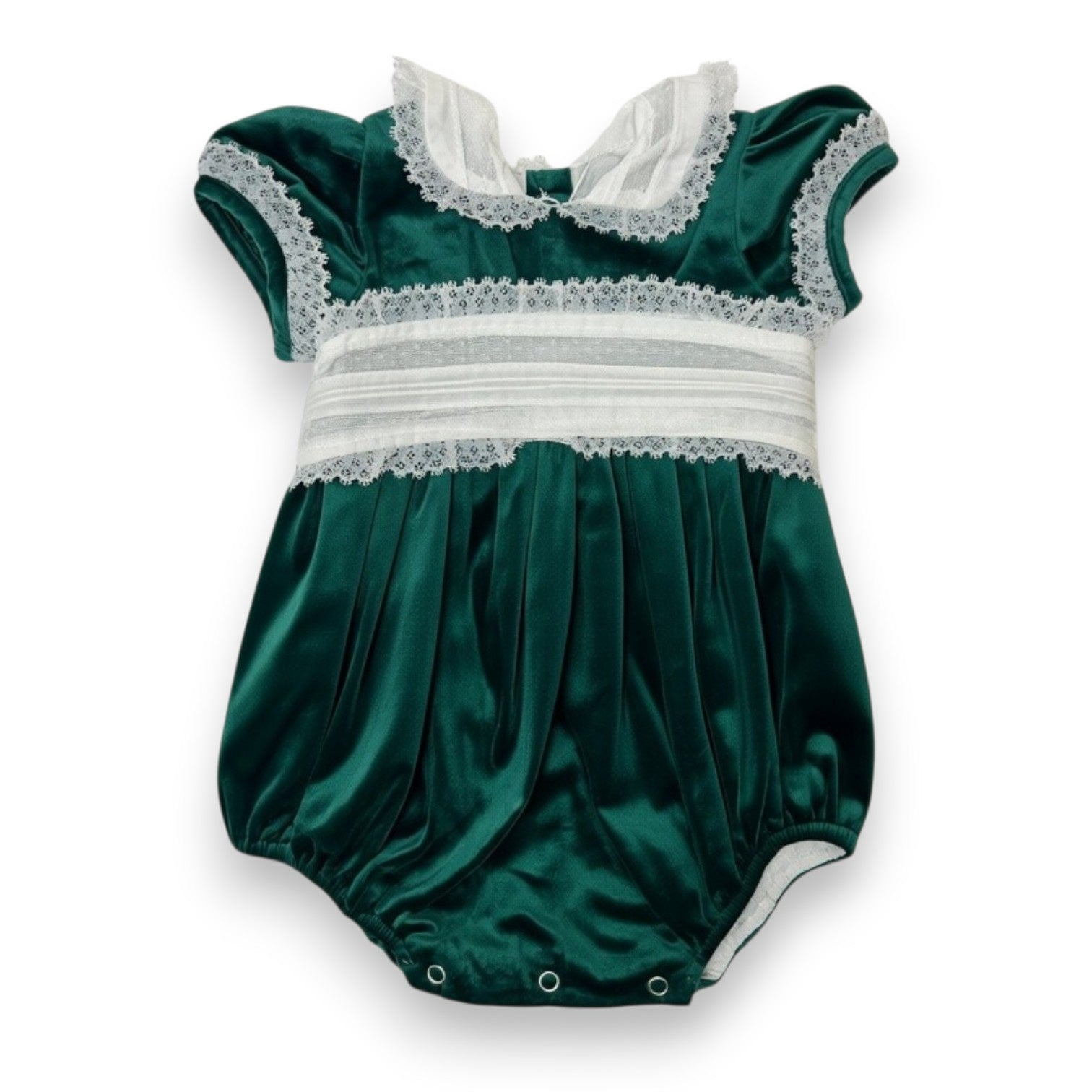 Lulu Bebe Green Velvet Sash Waist Bubble SKY-GRNVEL 5308