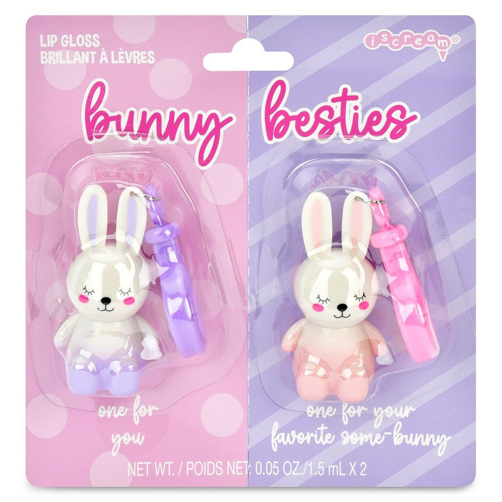 Iscream Bunny Besties Lip Gloss Key Chains - 2 pieces