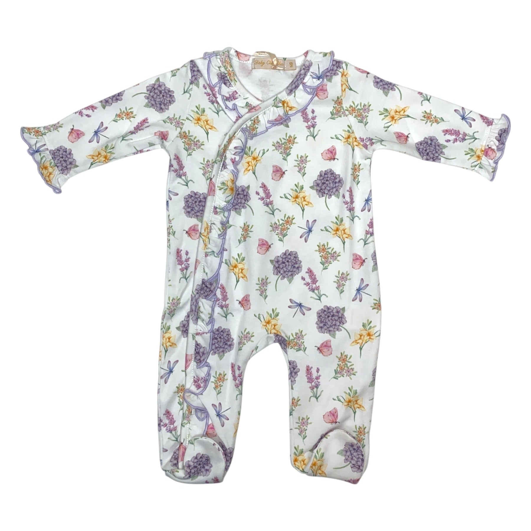 Baby Club Printed Footie W/Ruffle 5201