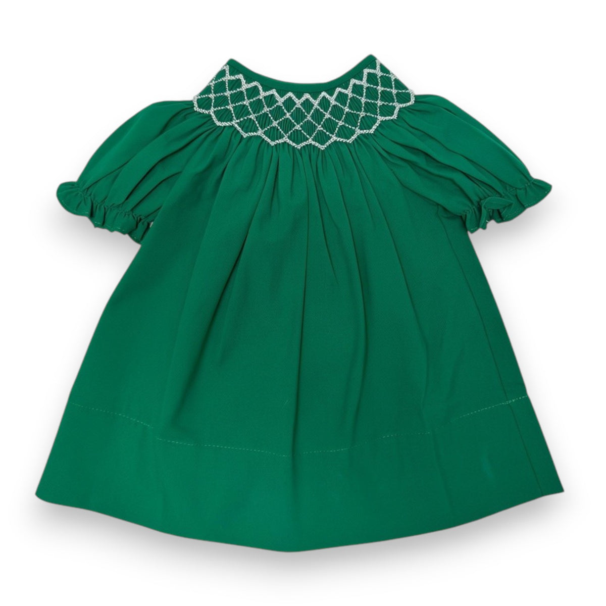 Sweet Dreams Catherine Hunter Green Smocked Dress W/White Pearl MT111 5308
