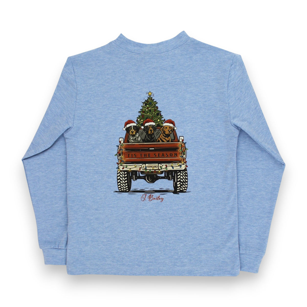 J. Bailey L/S Logo Tee Christmas Pups 1028-LOGO-CP 5309