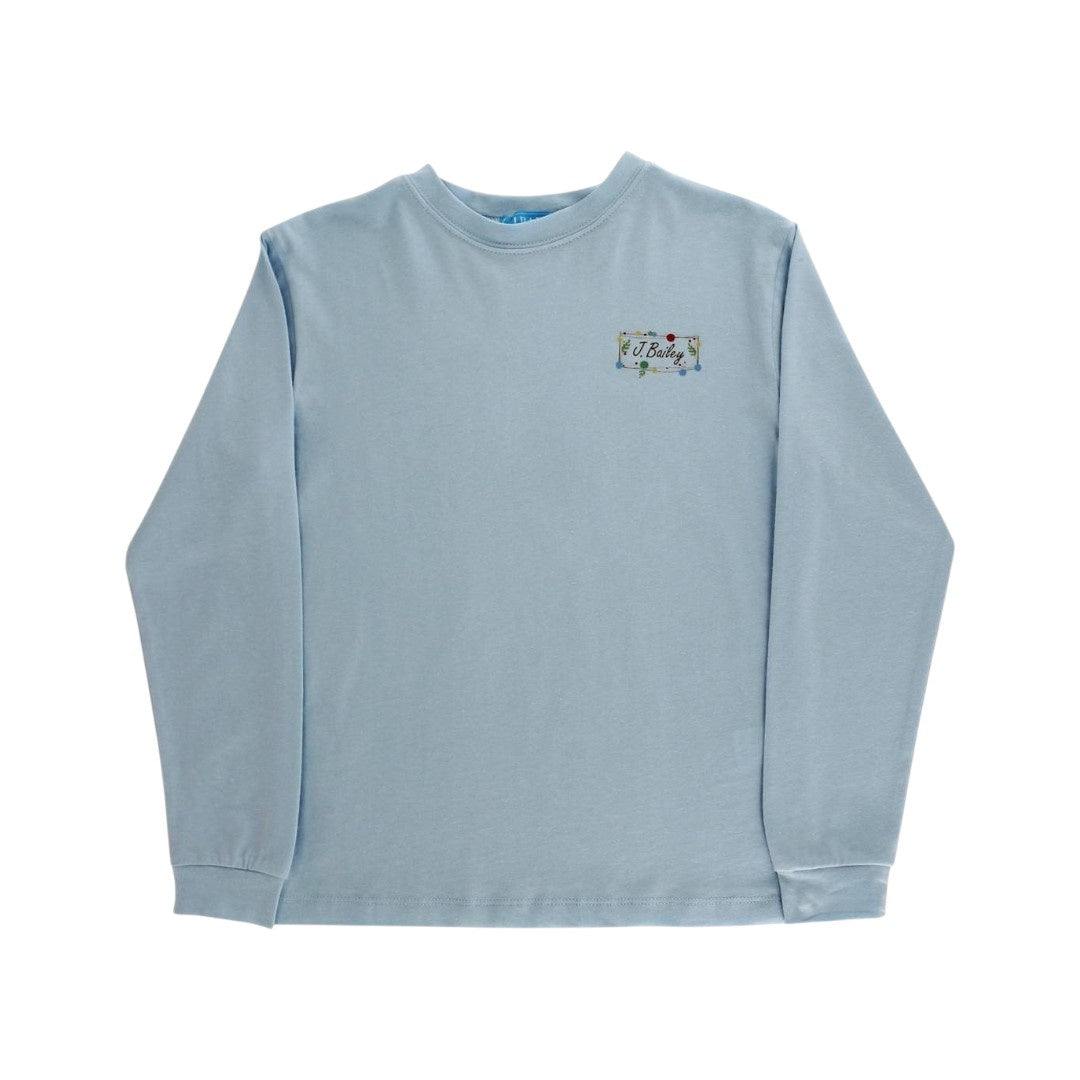 J. Bailey L/S LOGO Tee Christmas Labs on Lt Blue 1026-LOGO-CLB 5208