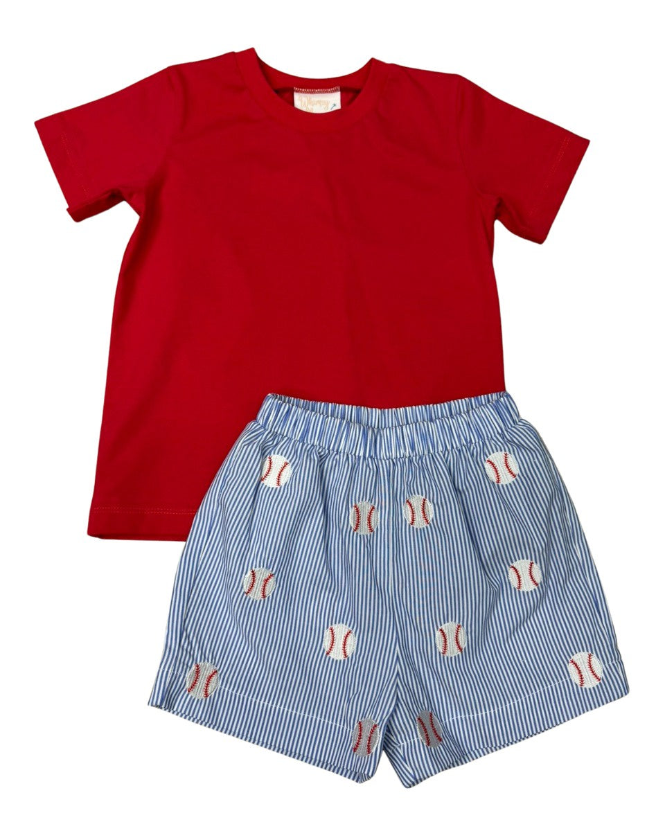 Whimsy Bay Classic Baseball Sprinkle Short Set WBS26-141 5302