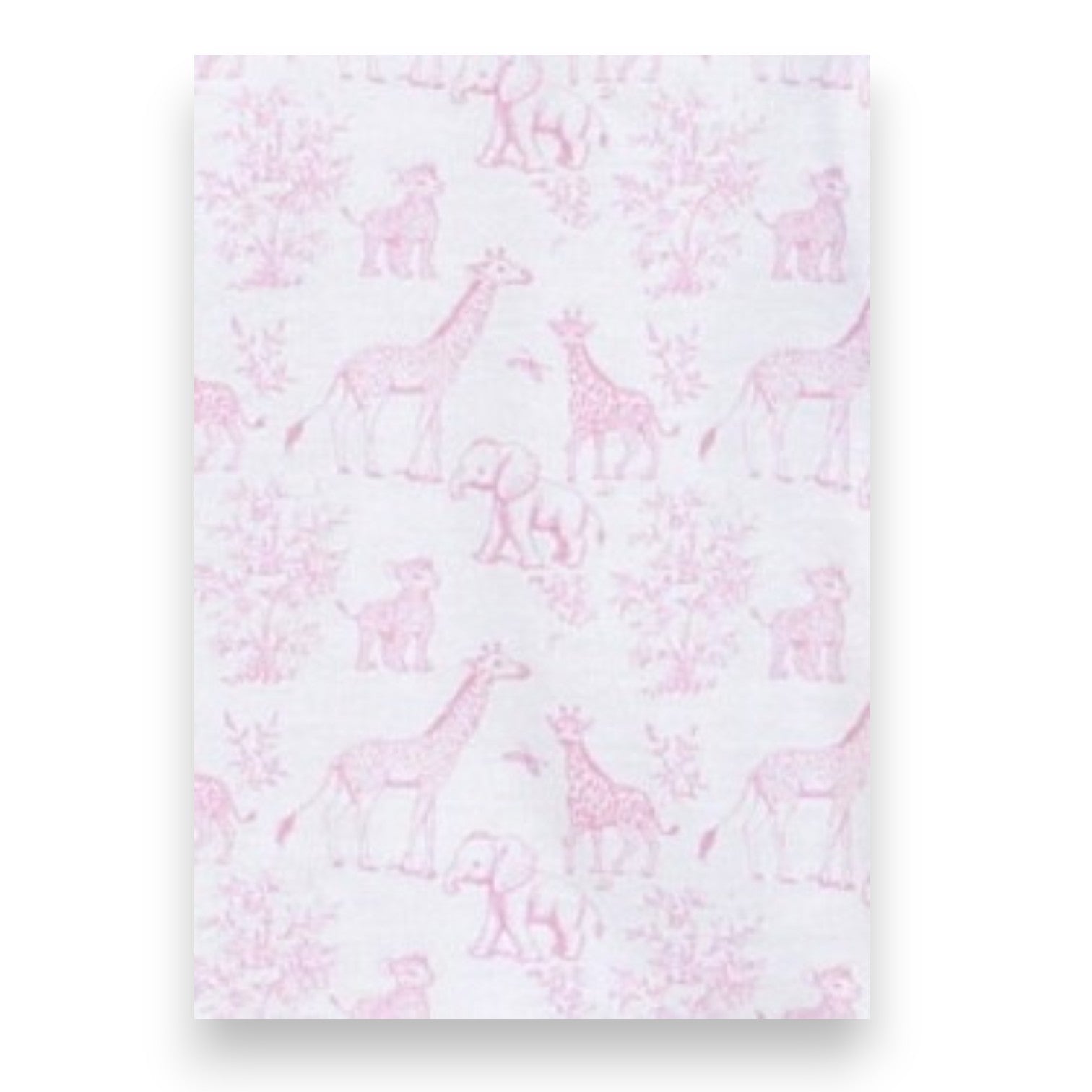 Baby loren Pink Baby Safari Pima Zipper Footie BSF-114