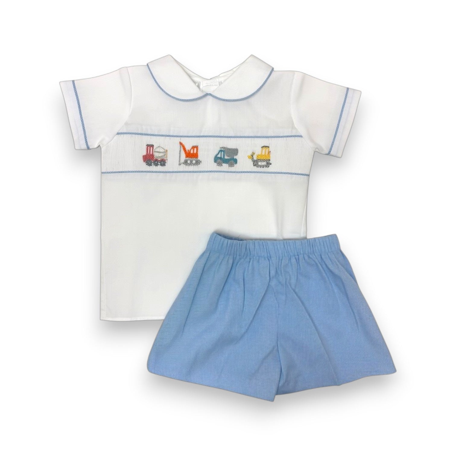 Lulu Bebe Construction Smocked Short Set Drew-19 5303