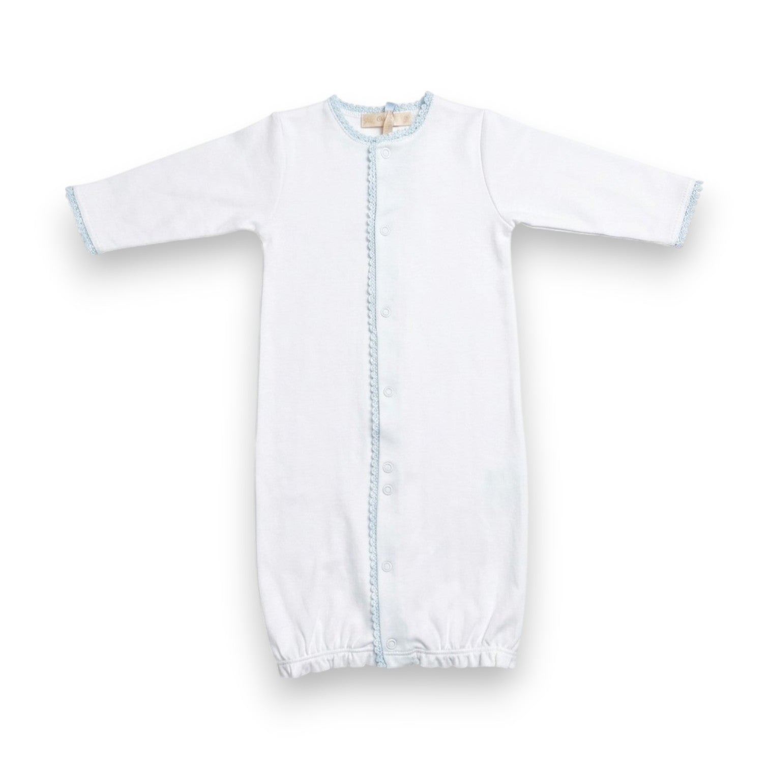 Baby Club No Emb White Gown w/Light Blue Crochet Trim NIG0302026