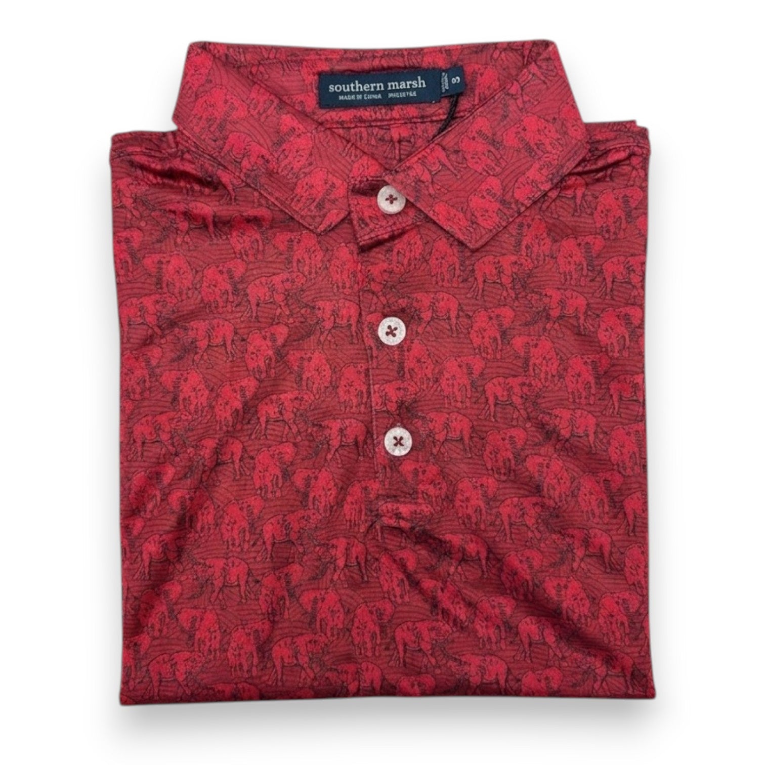 Southern Marsh Youth Blitz Performance Polo Elephant Crimson W/Black YPTZE 5308