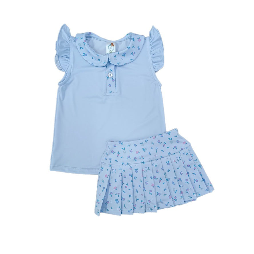 Love George Blue Ditsy Floral Tennis Skirt Set 5301