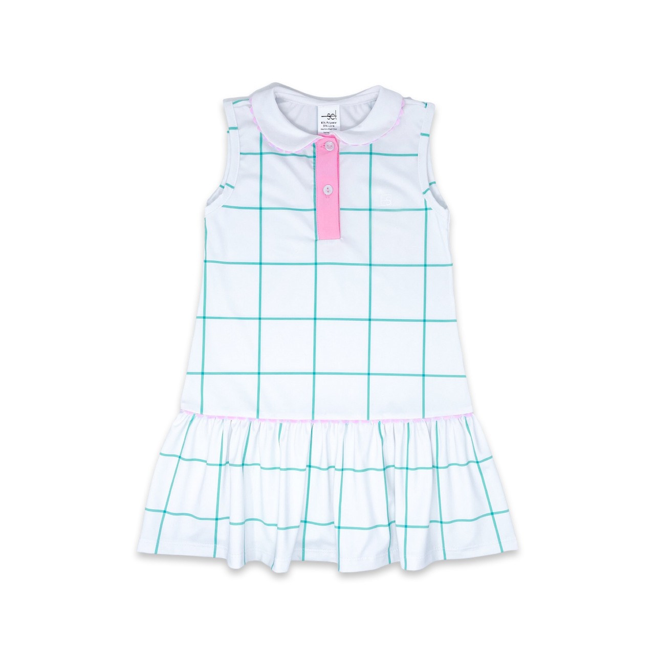 Set Athleisure Darla Dress mint windowpane/Flamingo Pink 5103
