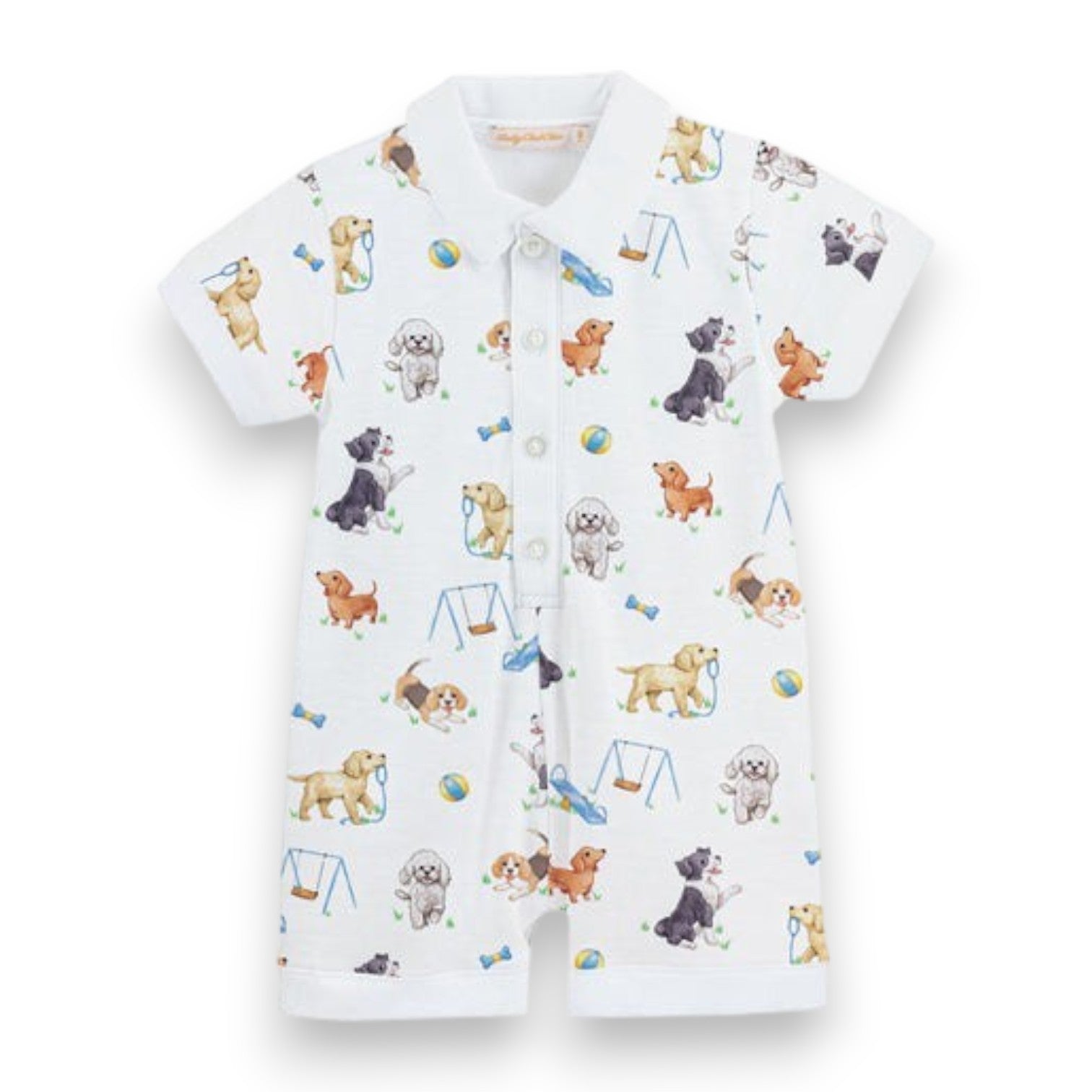 Baby Club Doggie Park Romper W/Piping ROM14220