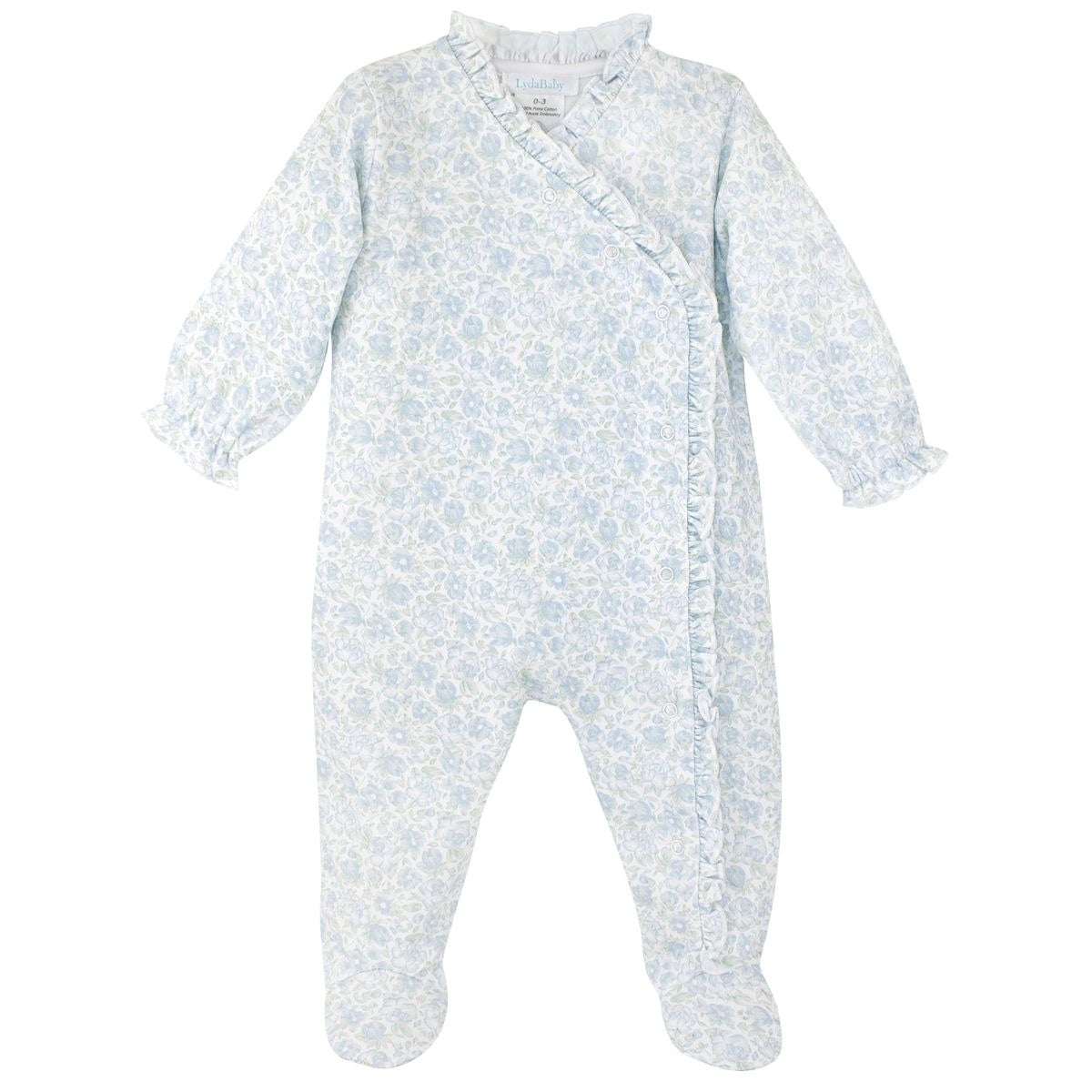 Lyda Baby Elegant Blue Floral Footie PP100-7311 5207