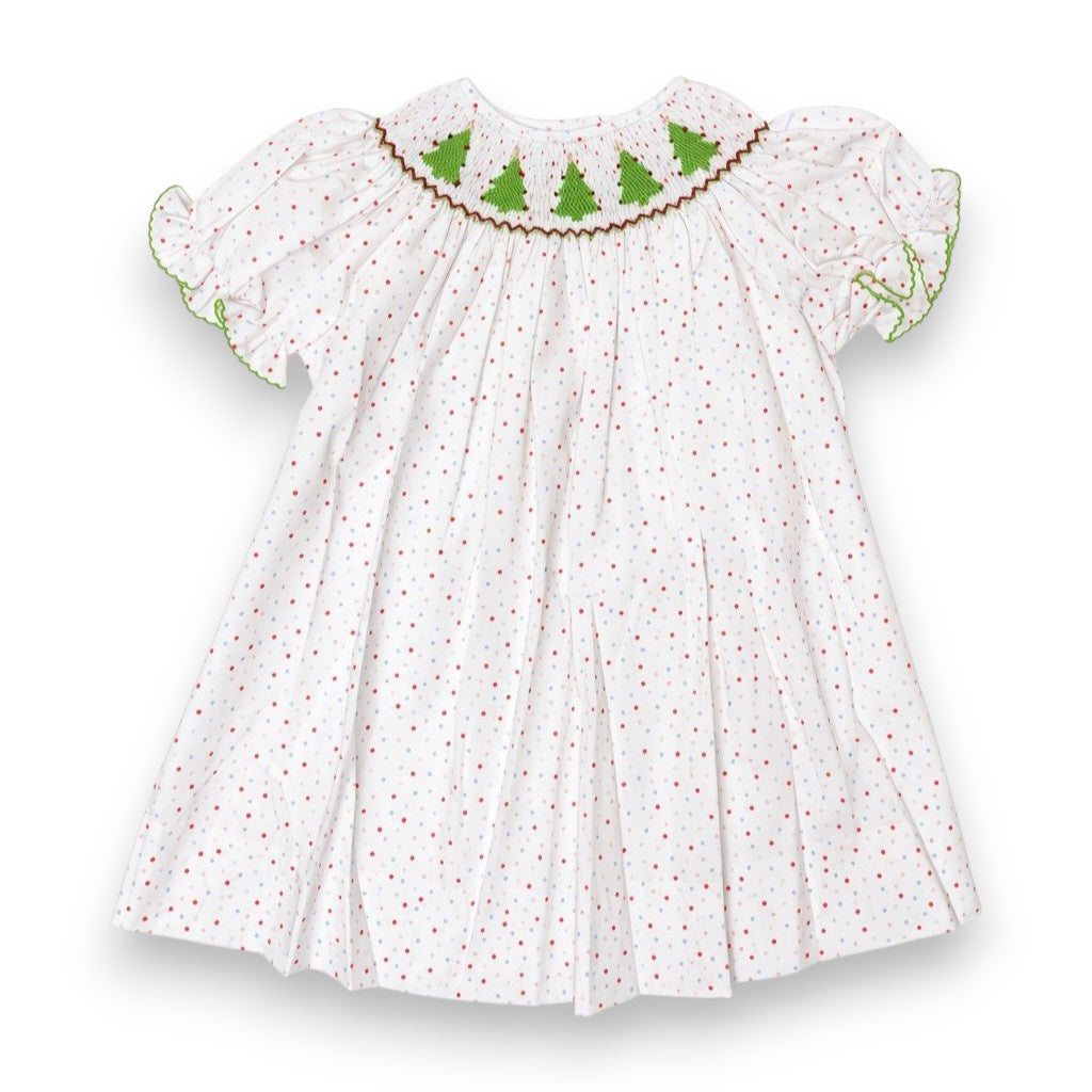 Lulu Bebe Smocked Christmas Tree Bishop  EMMA-17 5309