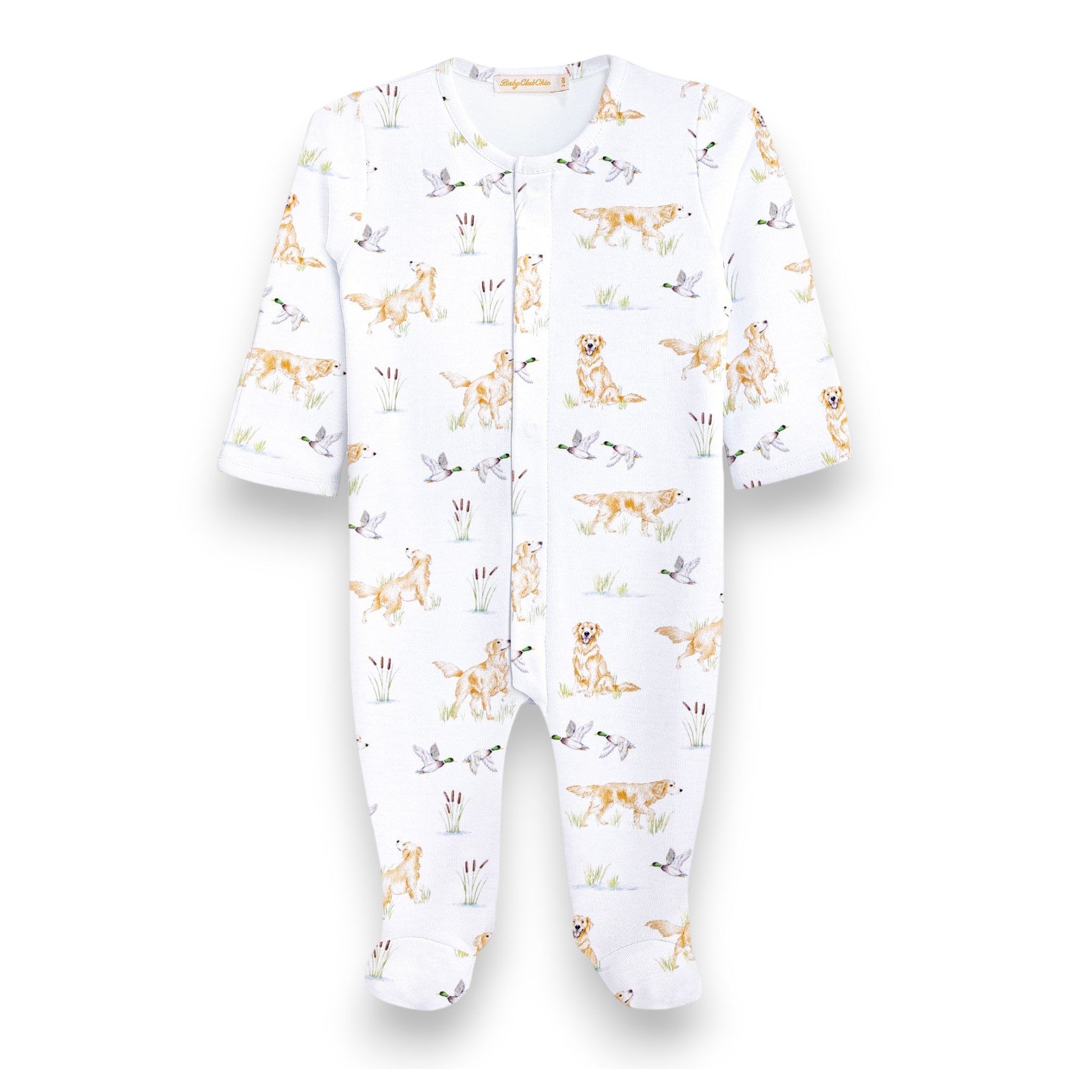Baby Club Goldens & Mallards Printed Pima Footie FOO007391