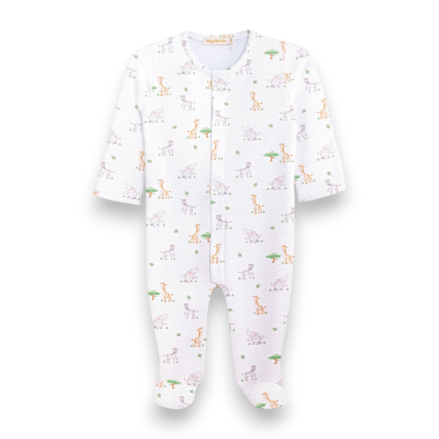 Baby Club Tiny Safari Printed Pima Footie FOO007406