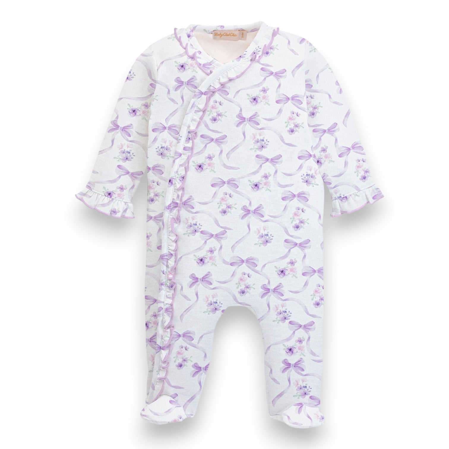 Baby Club Dreamy Ties Pima Footie W/Ruffles FOO044378
