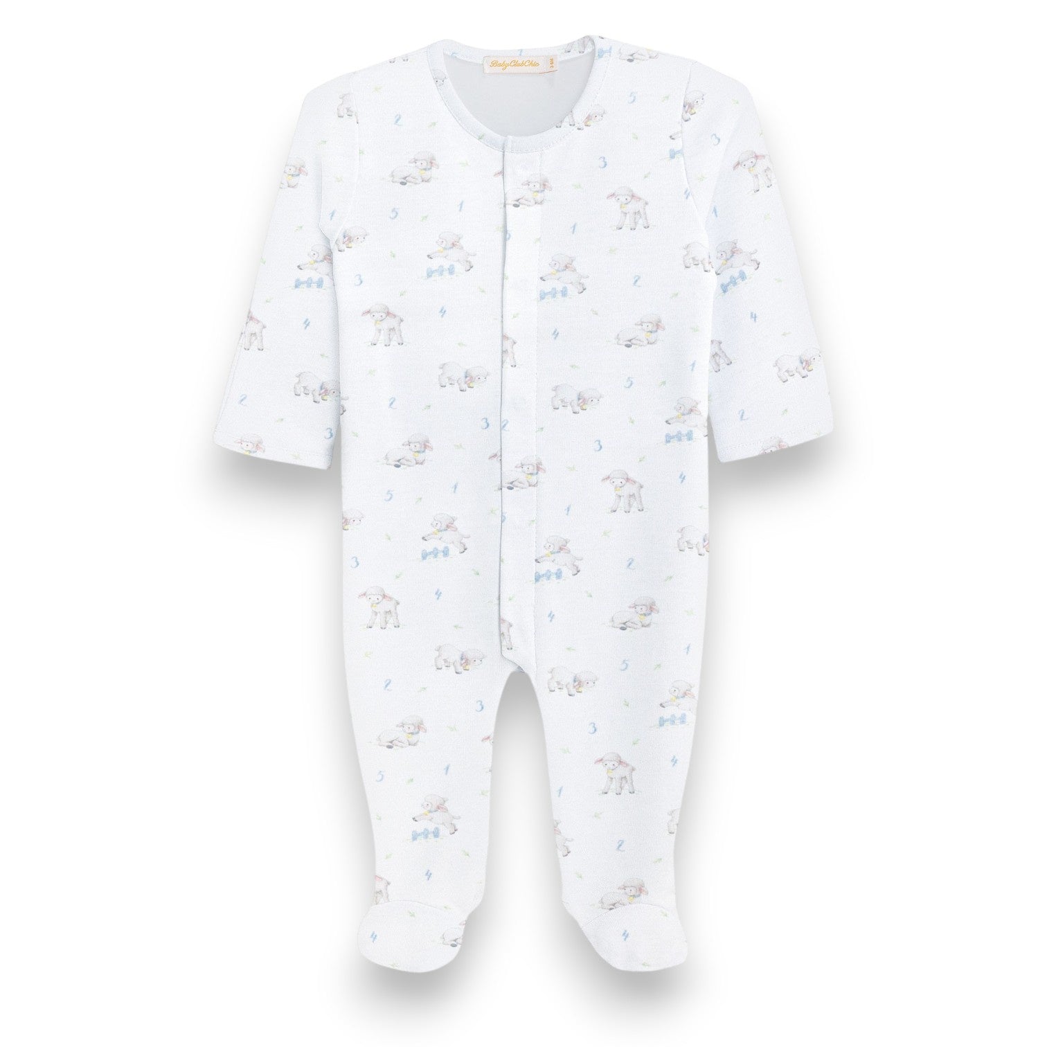 Baby Club Tiny Baby Sheep Boy Printed Pima Footie FOO007309