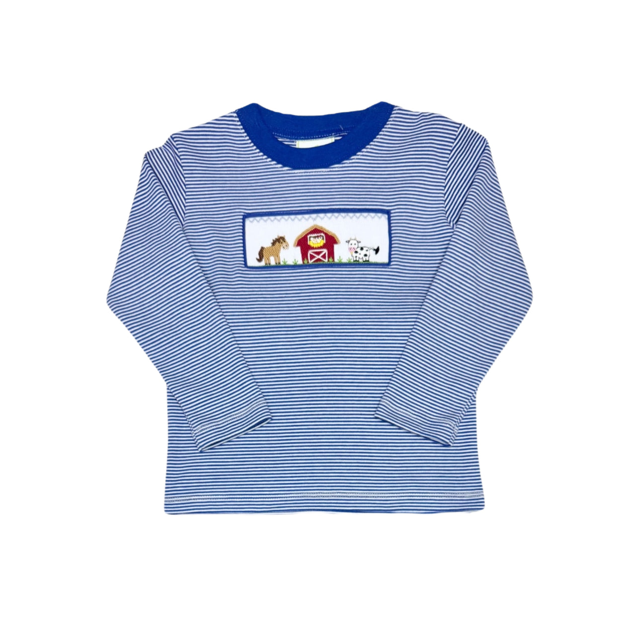 Zuccini Farm Harry's Play tee LS Royal Blue Bitty Stripe Knit 5208