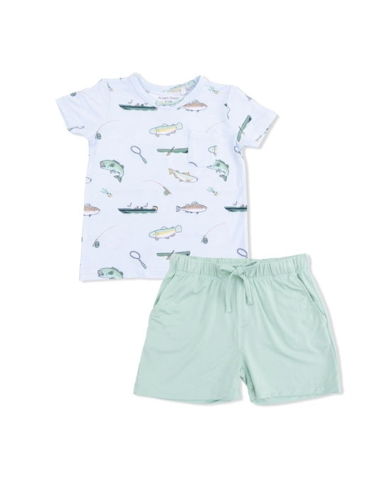 Angel Dear Fishing Crew Neck Tee W/Casual Short 5303