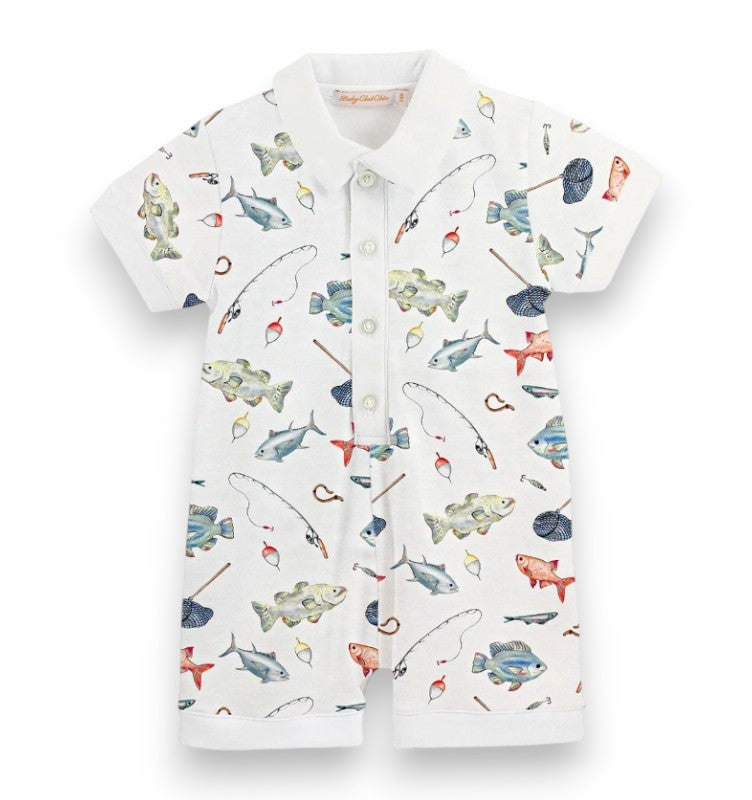 Baby Club Fishing Day Romper W/Collar ROM12211