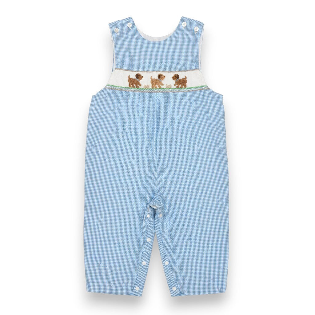Petit Bebe Puppies Boy's Lt Blue Check Boy's Long Jon Jon 123K-MF26 5307