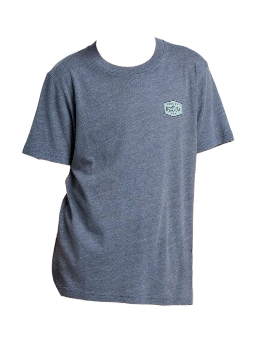 Free Fly Youth Freshwater Tee Heather Storm Cloud 5208