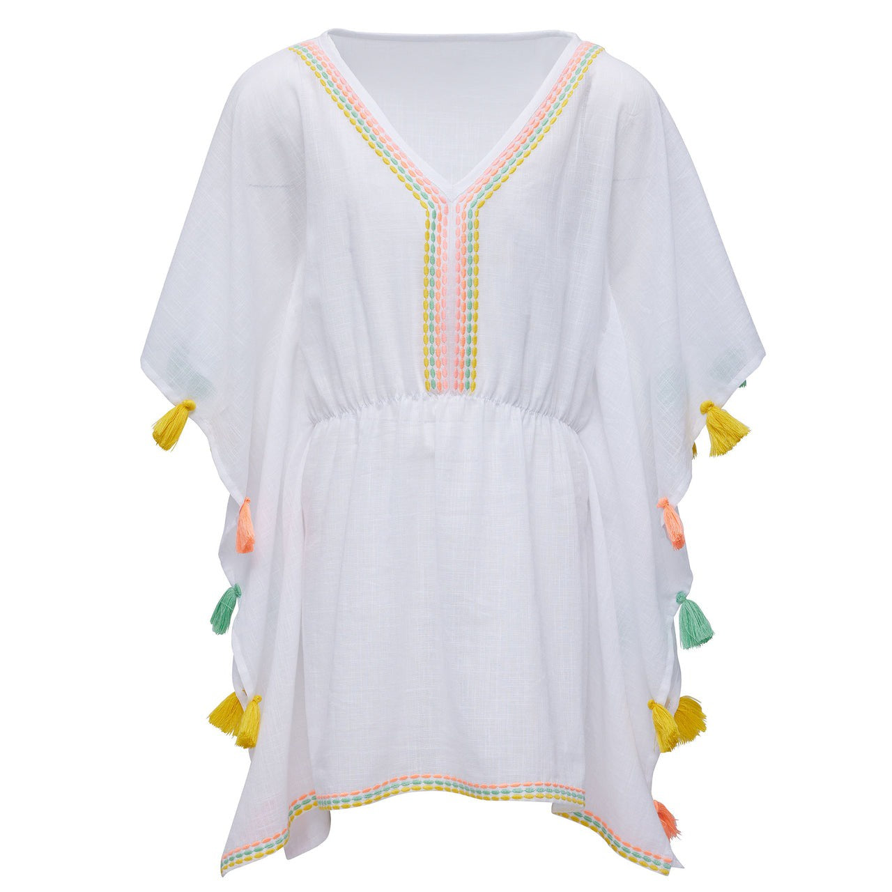 SnapperRock Coastal Tassel Cover Up White G11072 5112