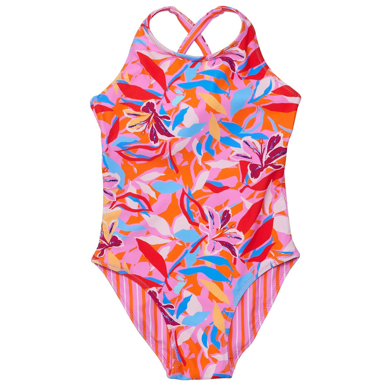 SnapperRock Blooming Sunset Sustainable X Back Swimsuit G13259 5112