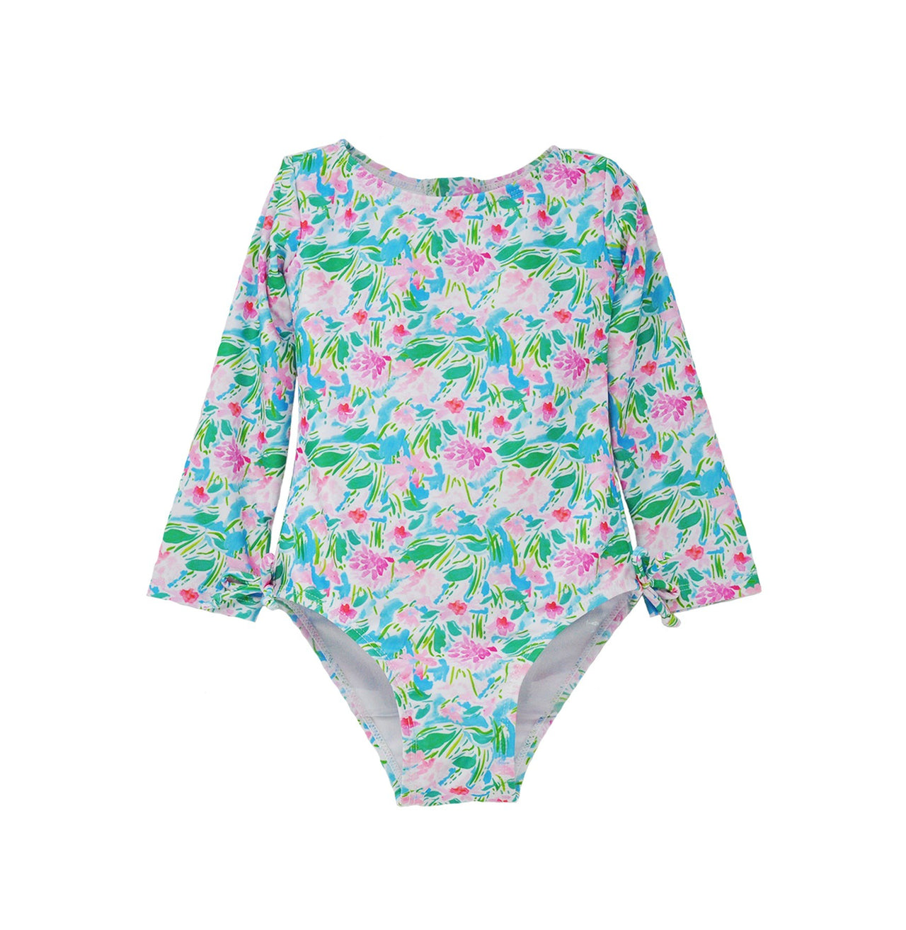 Flap Happy UPF 50 Charlie L/S Rash Guard Swimsuit Lotus & Lilies GRG/LOLI 5112