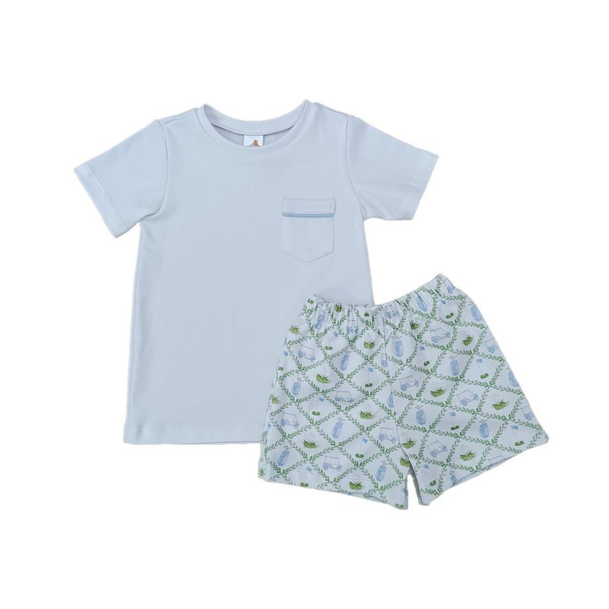 Love George Golf Print Knit Boy Short Set 5301