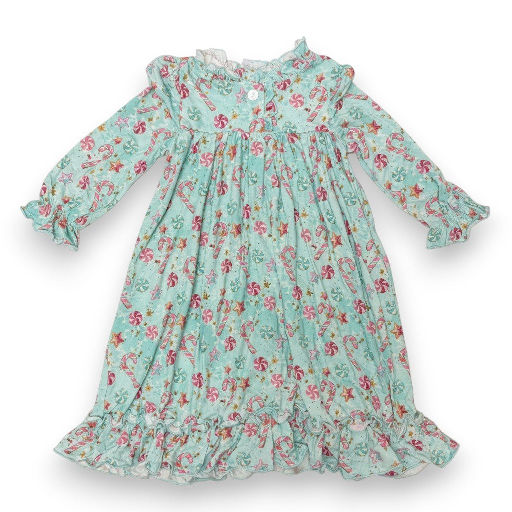 Lulu Bebe Candy Cane Viscose Gown GAIL-Floral Bows 5308