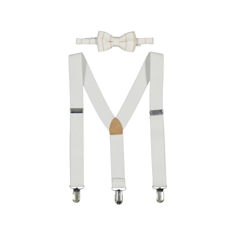 Mayoral Bowtie & Suspender Set Cream 10933 5202