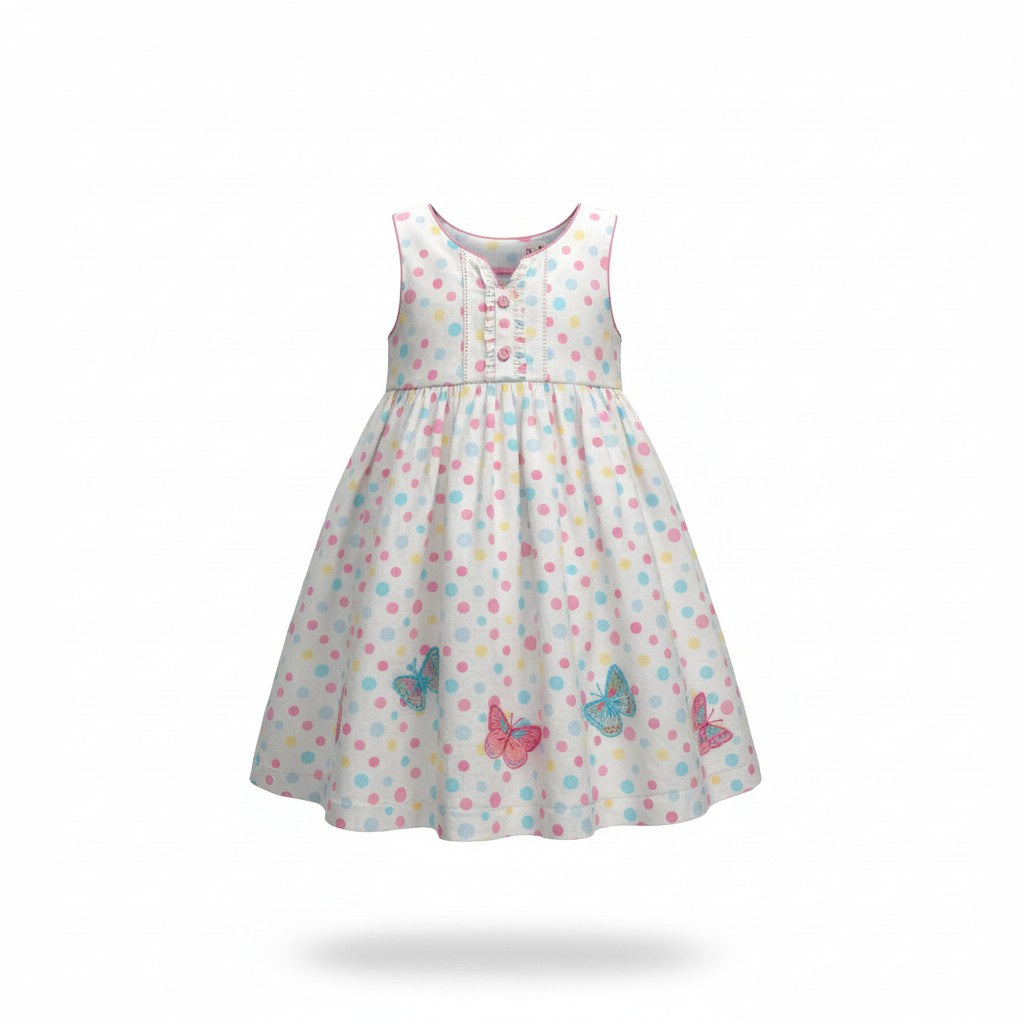 Cotton Kids Polka Dot Butterfly Back dress CK5239 5303