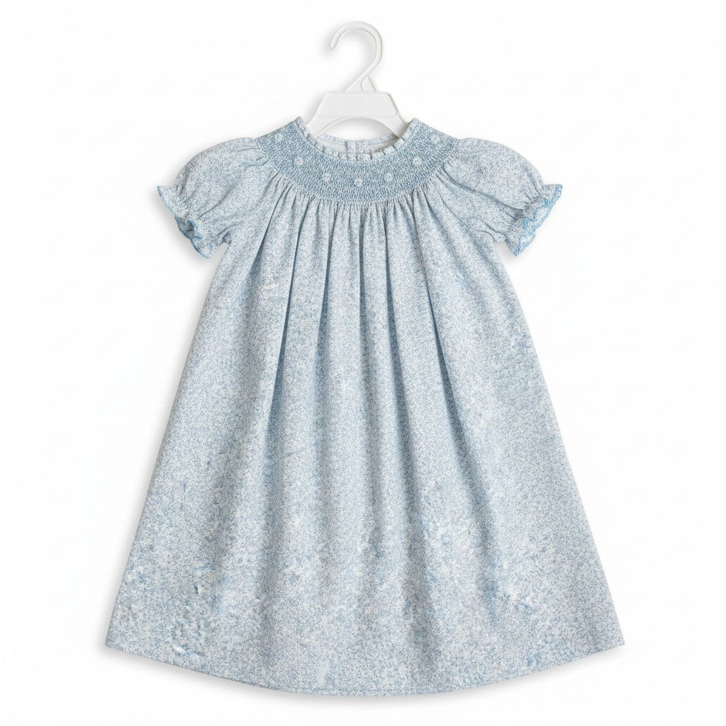 Petit Bebe Grace Lt Blue Liberty Print Bishop S/S  103A-MF26 5307