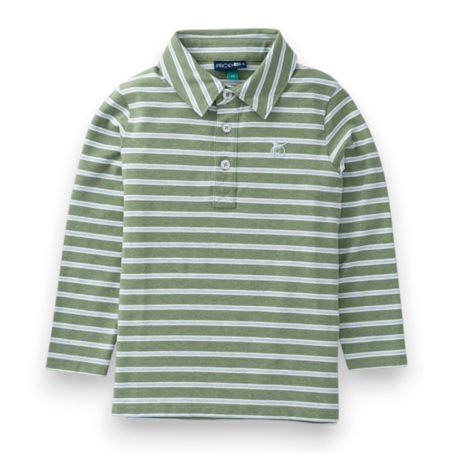 Prodoh Boy's Long Sleeve Too Cool for School Polo Hedge Cashmere Blue Stripe 5308
