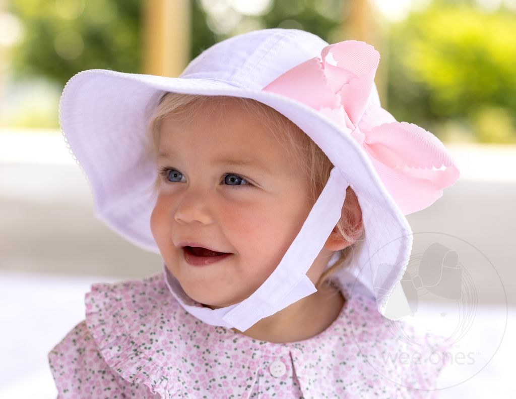 Wee Ones Reversible Girls Moonstitch Brim Hat