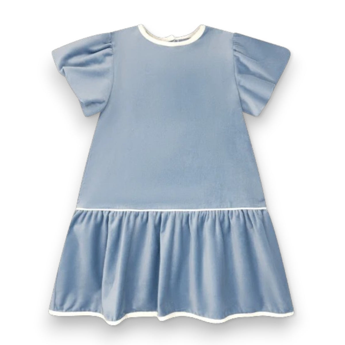 Lullaby Set Harper Dress Beaufort Blue Velvet/Winter White Velvet 5309